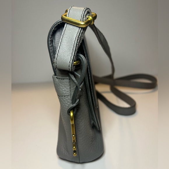 Fossil Kinley Small Envelope Leather Crossbody in Shadow Gray Adjustable Strap - Picture 10 of 16